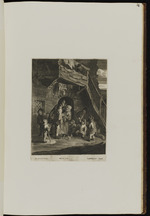 Ein Leierspieler in der Tür, umgeben von Kindern