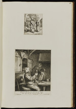 31. | Zwo gegeneinanderstehende Frauens ... Eine Trinckgesellschaft von 2 Mannspersonen, zwischen ihnen eine Frauensperson auf den Rücken sichtbar