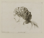 Büste einer jungen Frau im Profil nach links