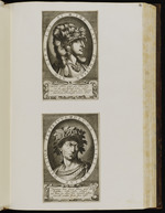 84. | Domitianus. / Julius Caesar. in rundem Format mit den Namens Inschriften; unter / jedem 4. lat: Verse.
