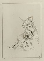 Sitzender Soldat, aus einem Glas trinkend