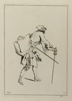 Laufender Soldat mit Tasche über der Schulter