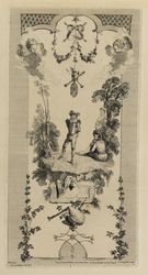 Zum Flötenspiel tanzender Hirte