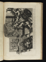 Ecke der Decke der Gesandtentreppe mit dem Bug eines Schiffes und Afrika