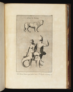 Ein bronzener Löwe und eine auf dem Rücken eines Meeresgottes reitende Nymphe