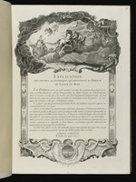 Frankreich im Triumphwagen, Allegorie zum Lever des Königs, und erklärender Text