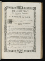 Beschreibung des siebten Bildes mit dem König, der zum Thron geführt wird