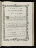 Beschreibung des neunten Bildes mit dem königlichen Festessen, Seite 1